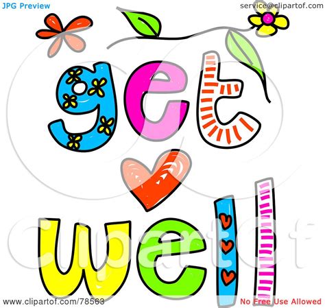 Royalty Free RF Clipart Illustration Of Colorful Get Well Words By