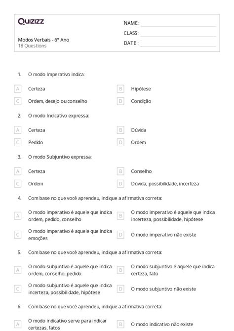 Plano de aula 6º ano Uso dos modos verbais em brincadeiras populares