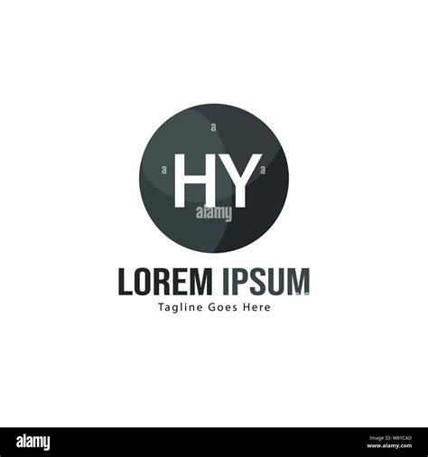 Initial Hy Logo Template With Modern Frame Minimalist Hy Letter Logo