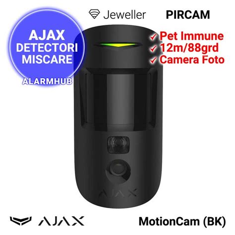 Pir Cu Camera Ajax Motioncam Bk Wireless De Interior Negru