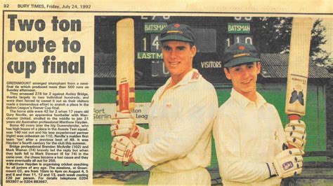 Article About A Big Partnership Between Matthew Hayden And Gary Neville