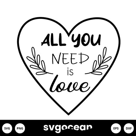 All You Need Is Love Svg Vector For Instant Download Svg Ocean — Svgocean