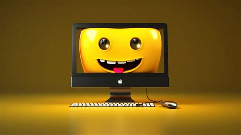 Computer Desktop Illustration In 3d Render Featuring Emoji Notification ...