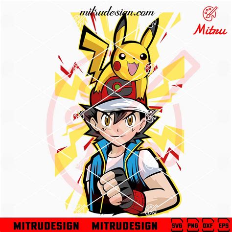 Ash Ketchum And Pikachu Svg Pokemon Svg Png Dxf Eps For Shirts