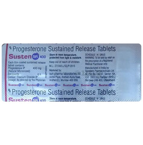 Susten Sr Mg Progesterone Sustained Release Tablets At Rs