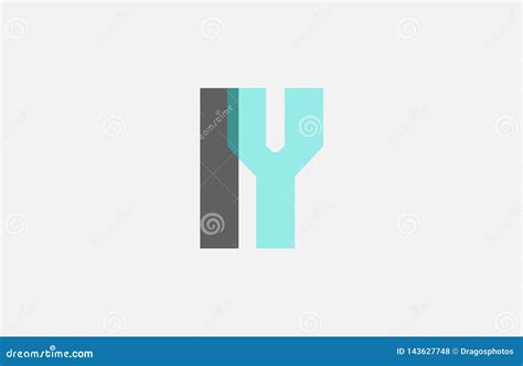 Grey Pastel Blue Alphabet Letter Combination Iy I Y For Logo Icon Design Stock Vector