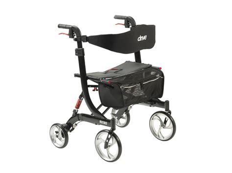 Nitro Euro Style Walker Rollator Hemi Height Black Medex Supply