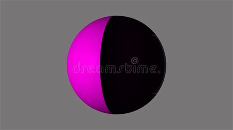 Violet And Black Colored Sphere Isolated On Grey Background Stock