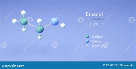 Ethanol Ethyl Acetate Alcohol Molecular Structure 3d Rendering