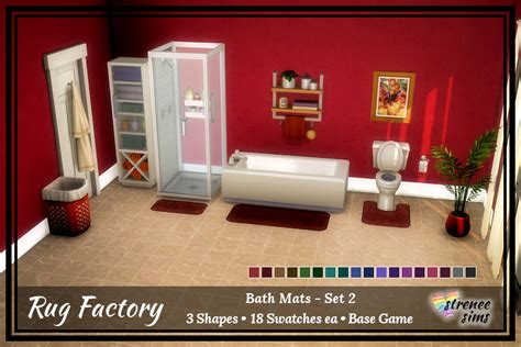 Sims 4 Bath Sets Rugs Sims 4 Decor Strenee Sims