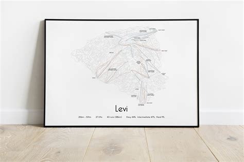 Levi Finland Piste Map Poster/print | Etsy