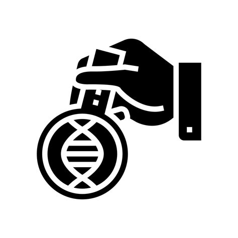 Laboratory Researching Genetic Molecule Glyph Icon Vector Illustration