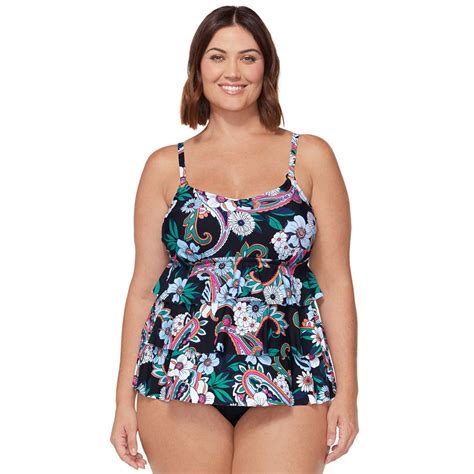 Leilani Good Vibes Tiered Tankini Top Plus Size At Von Maur