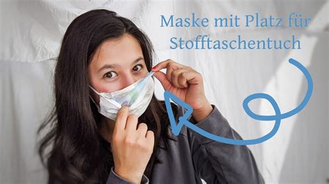 Maske nähen aus Stoffresten mit Fach für Stofftaschentuch Zero