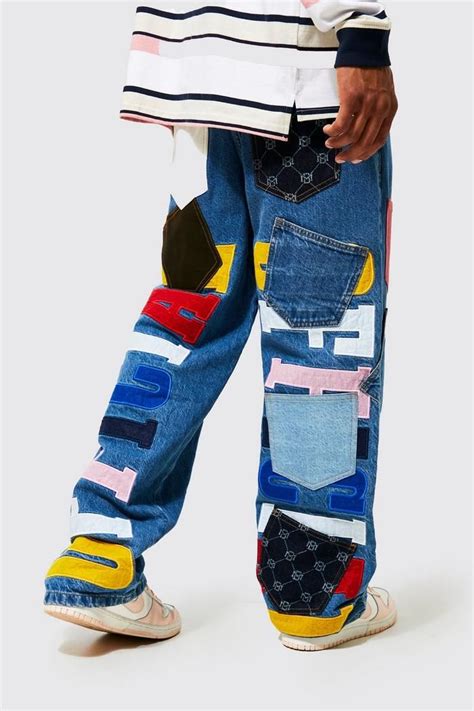 Men S Patchwork Jeans Patchwork Jeans Men S Boohoo Canada Mens