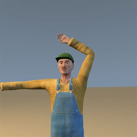 Farmer Low Poly 3d Model 40 Blend Fbx Obj Ma Free3d