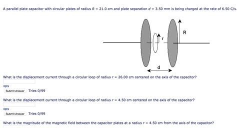 A Parallel Plate Capacitor With Circular Plates Of Chegg