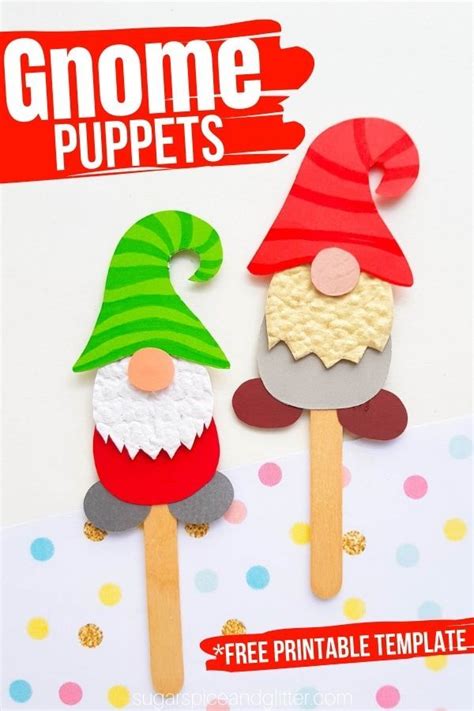 Paper Gnome Puppets ⋆ Sugar Spice And Glitter In 2023 Holiday Crafts