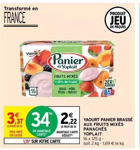 Offre Yaourt Panier Brassé Aux Fruits Mixés Panachés Yoplait chez