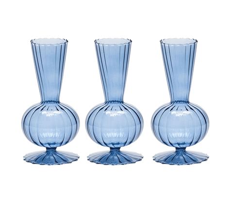 Tess Bud Vase In Cadet Set Of 3 In A Box Kim Seybert