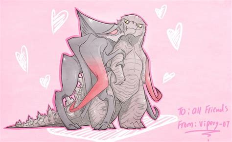 Godzilla X Femuto Valentine Card Godzilla Godzilla Funny All Godzilla Monsters