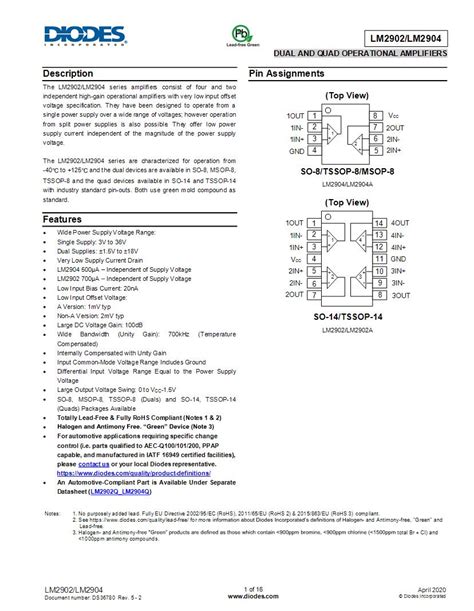 LM2902 Op Pinout Datasheet Equivalent Circuit And 53 OFF