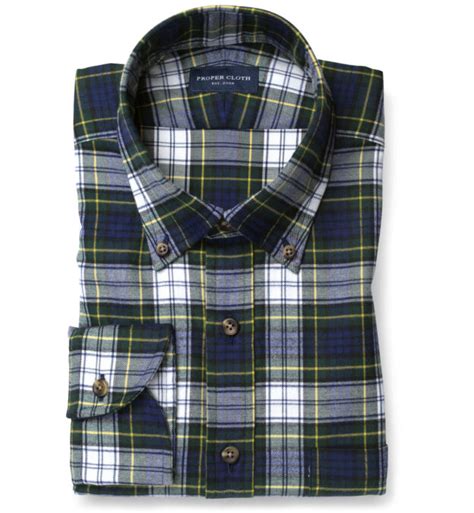 Thomas Mason Gordon Tartan Plaid Flannel Shirt By Proper Cloth