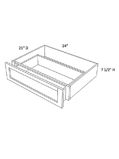 Unfinished Shaker Knee Drawer W24 X H7 5 X D21 CabinetSelect