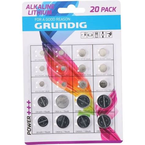 Grundig Pile Bouton Ag Cr V Piles Assorties Cdiscount