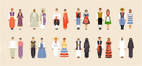 Big Vector Set Of National Costumes Part 2 Stock Vector Illustration