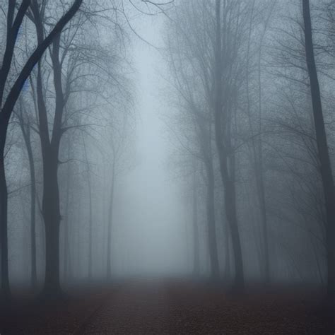 Spooky Forest Fog Winter Snow Graphic · Creative Fabrica