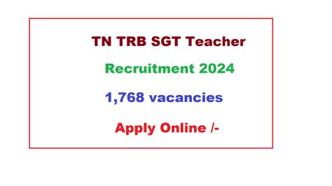 TN TRB Secondary Grade Teacher Recruitment 2024 Apply Online JKUpdate In