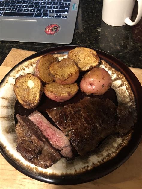 Ny Strip Reverse Seared Gordon Ramsay Style Potatoes Seared In The