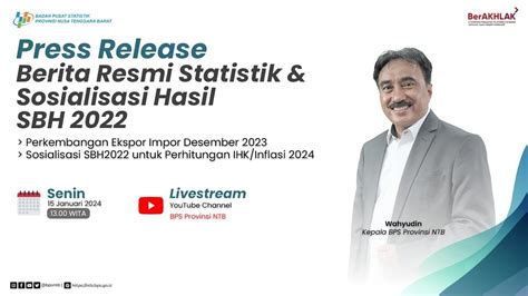 Rilis BRS Sosialisasi Hasil SBH 2022 15 Januari 2024 BPS Provinsi