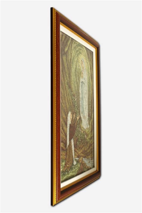 Our Lady Of Lourdes In Tapestry Framed With Glass X Inches F