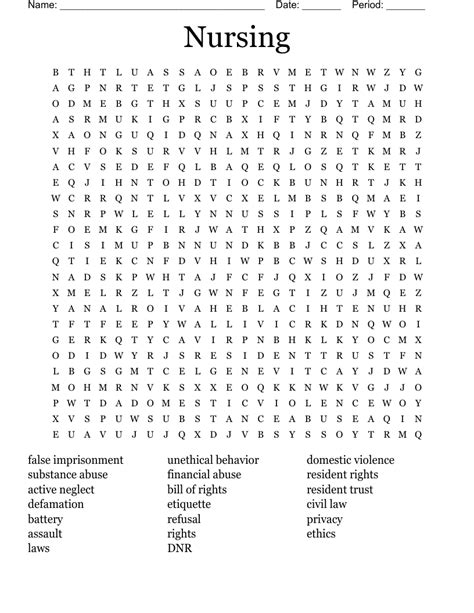 Nursing Word Search Wordmint