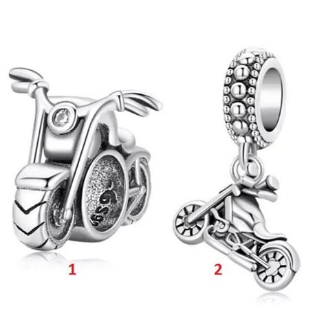 Motorcycle Women Fit Charms Sterling Silver Bracelet Charms Dangle