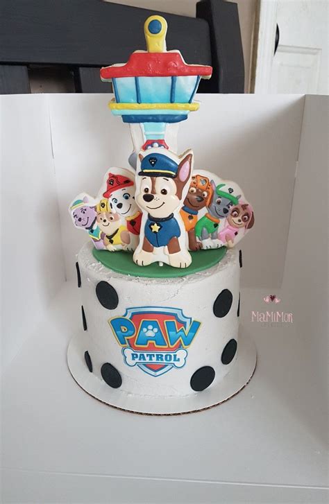 Paw Patrol Lookout Tower cake with cookie toppers by MaMiMor Cookies # ...