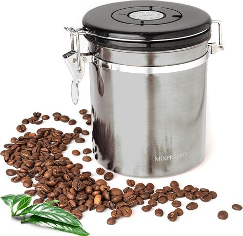 Mixpresso 16 Oz Coffee Canister Stainless Steel Airtight