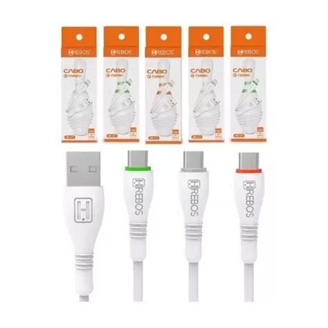 Kit 10 Cabos Micro Usb V8 Carregar Celular E Dados Atacado Cor Colorido