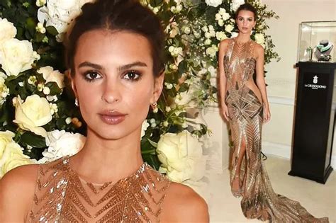 Emily Ratajkowski Is Breathtaking In Show Stopping Sheer Gold Gown At