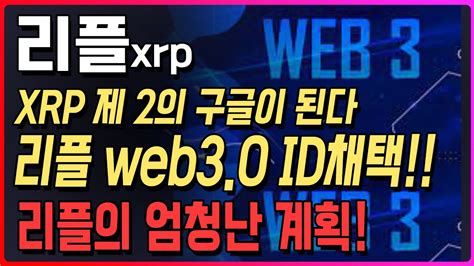 리플 Xrp 제2의 구글이 된다 리플 웹3 Id채택 리플이 그리는 미래 리플코인 리플 코인 Youtube