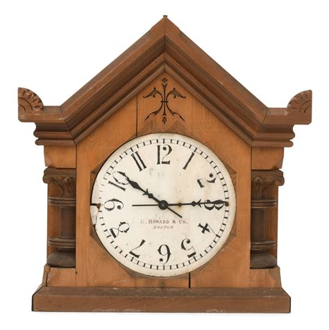 Lot E Howard Co Gallery Clock With Marble Dial