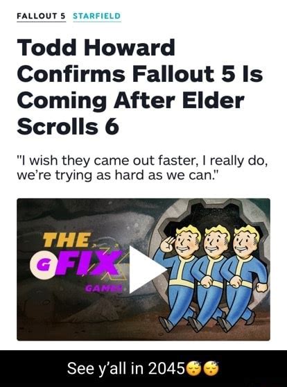 Fallout St Todd Howard Confirms Fallout Is Coming After Elder Scrolls