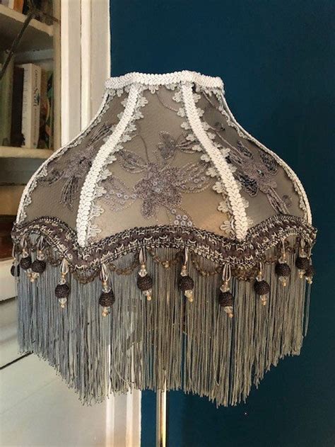 Victorian Style Period Lampshade Vintage Lampshade Grey Etsy Uk