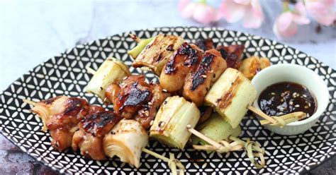 Teriyaki Chicken And Leek Skewers Yakitori Recipe By Yui Miles