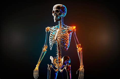 Premium Photo | Human skeleton on dark background