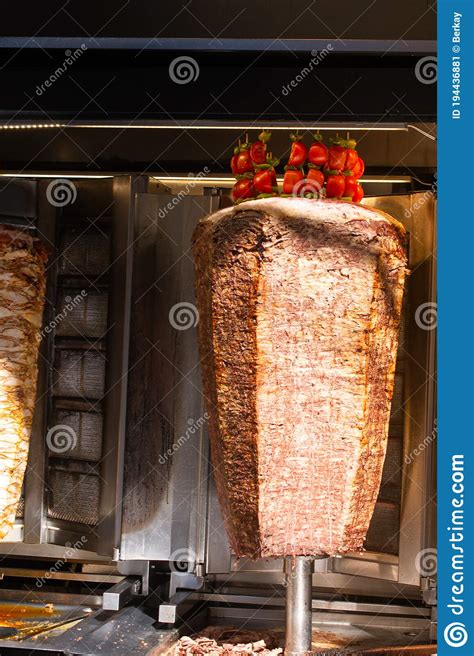 Traditional Turkish Doner Kebab Kebab On Skewer Turkish Cuisine Street Food Stock Image Image