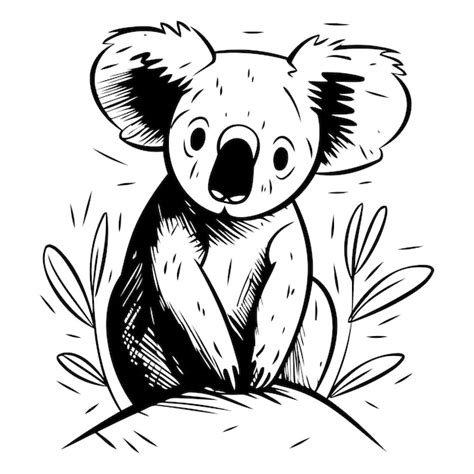 Premium Vector Cute Koala Hand Drawn Vector Illustration In Sketch Style