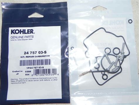 Kohler Carburetor Repair Kit 24 757 03 S